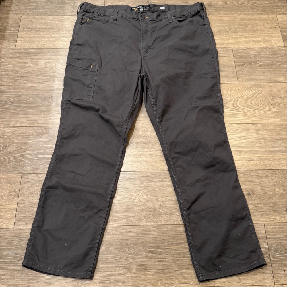 Ariat Rebar M4 Relaxed Straight Work Pants Gray 44x32 Canvas Utility Pockets